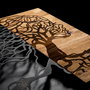 Wallity Nefes - Accesorio decorativo de pared en Negro y Nogal
